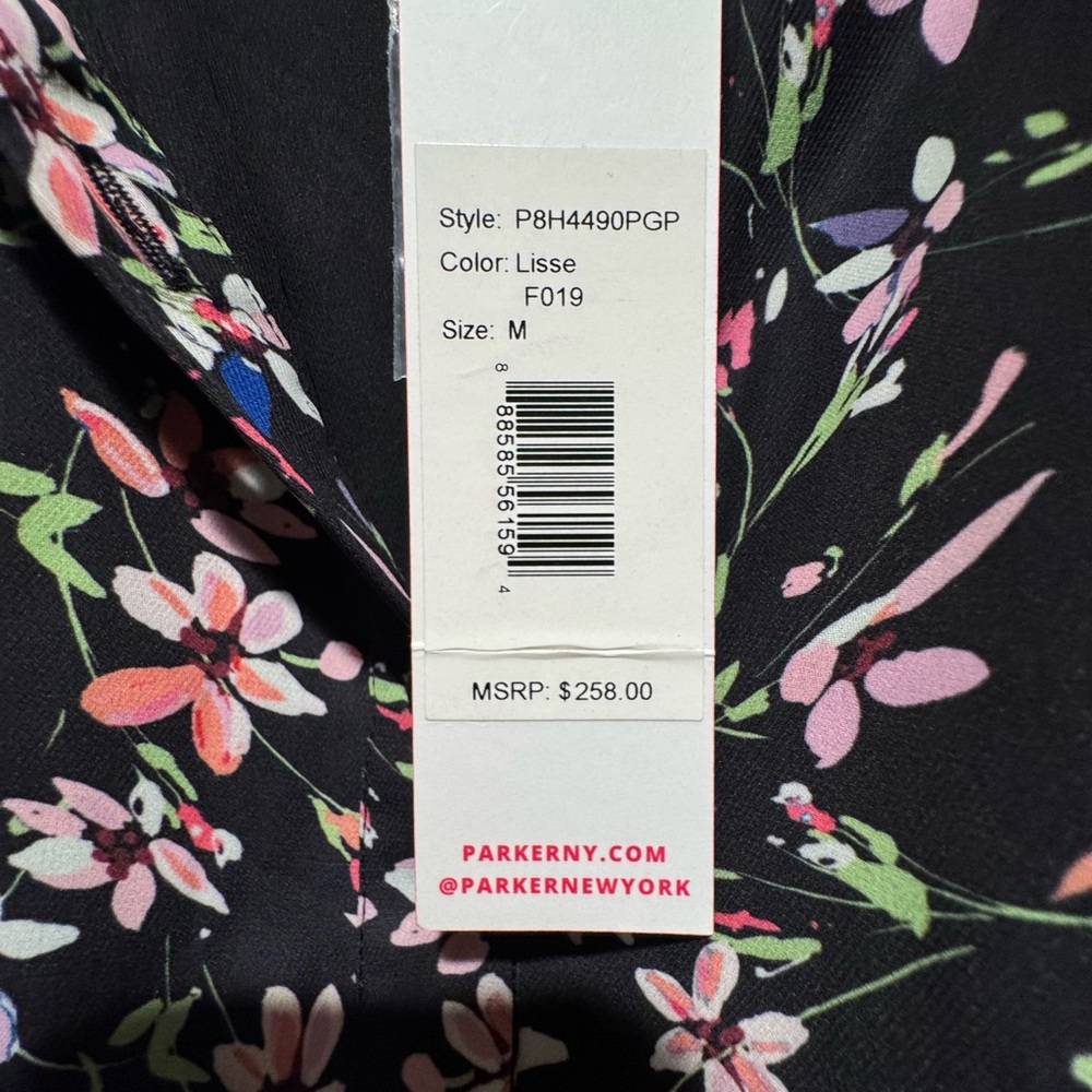 Parker Black and Pink Floral Blouse - Picture 3 of 3